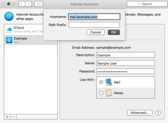 get rid of pop up for internet accounts in mac