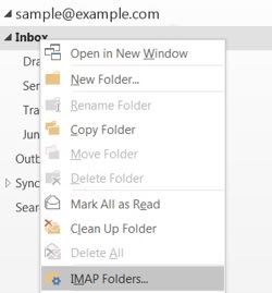 all emails not showing in sync folders in outlook 2016