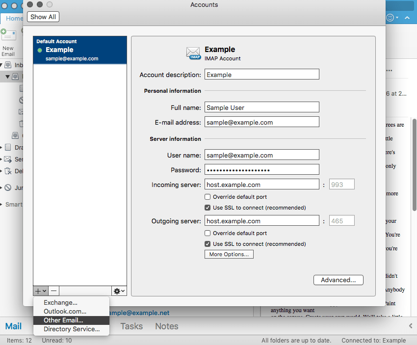 outlook for mac remember email addresses