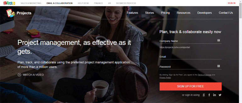 Zoho Projects, an online project management tool