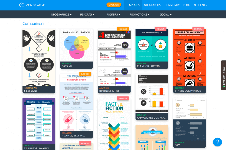 What's really great about Venngage is that it has tons of different pre-made layouts for a variety of kinds of infographics.