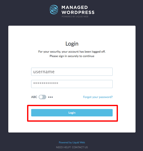 Login button