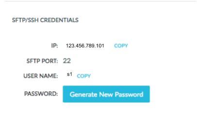 SFTP/SSH Credentials Section