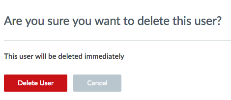 Confirm user deletion