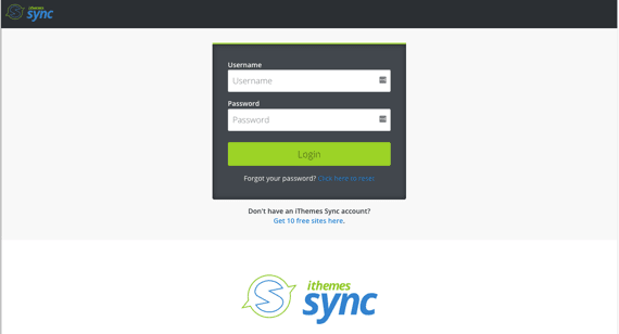 login page for iThemes Sync Pro