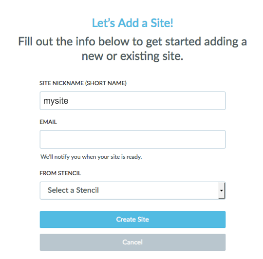 Create a Site