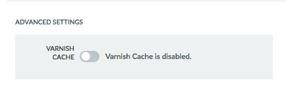 Varnish Cache disabled