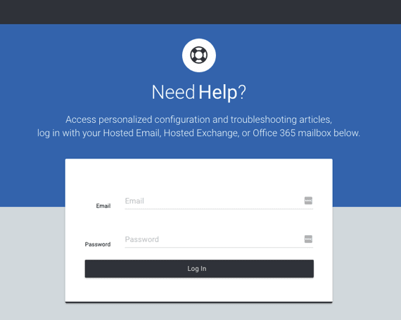 email help tool login page