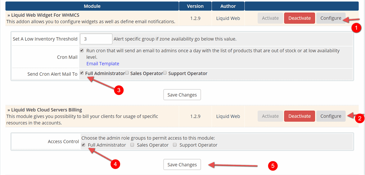 Configure options for the module