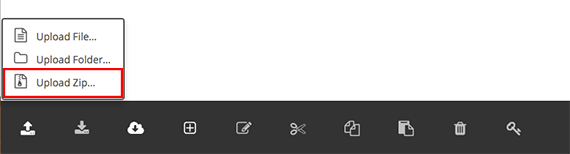 upload zip highlighted