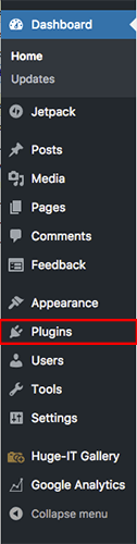 wordpress admin menu