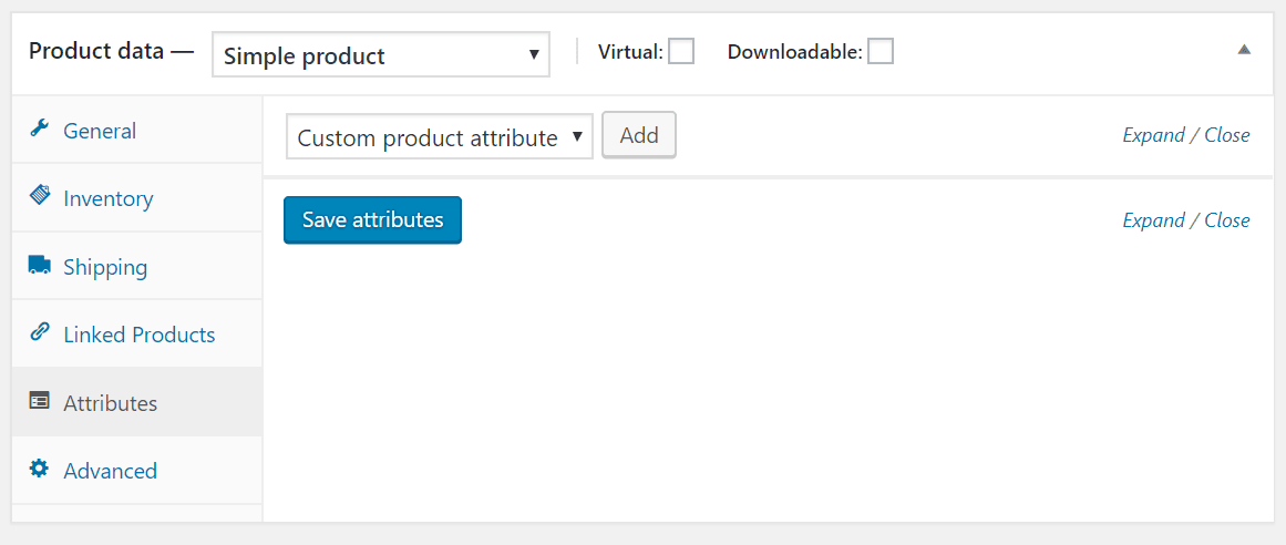 Custom product attribute