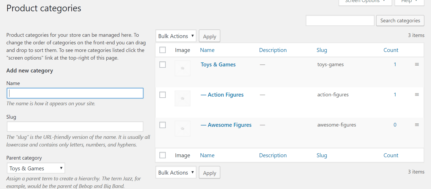 Product categories