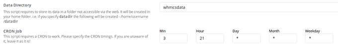 By default the field is populated with whmcsdata
