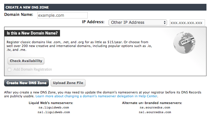 Create a New DNS Zone