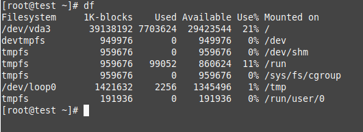 df Command Output