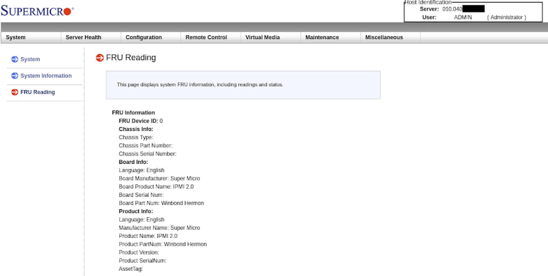 Check the version of your IPMI instance.