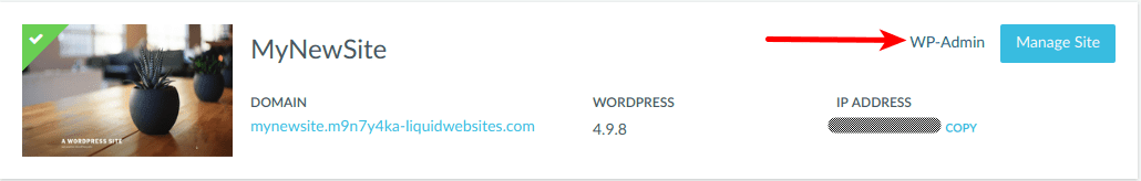 Click on the "Lost Password?" link to retreive WordPress Credentials.