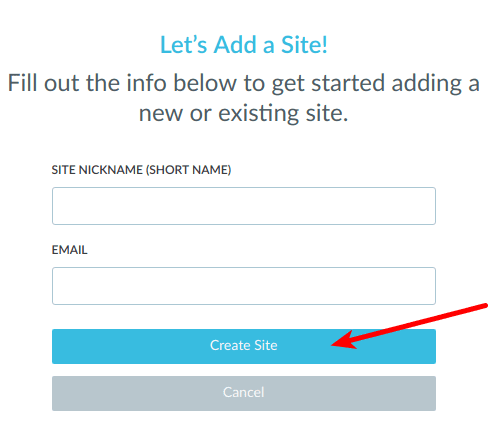 Create a WordPress site through a nickname.