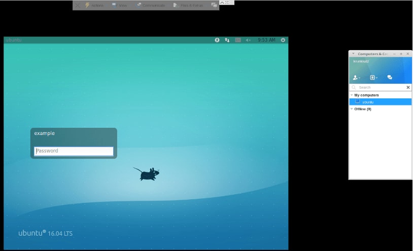 An example TeamViewer connected to my Ubuntu 16.04 LTS running Xfce and LightDM.
