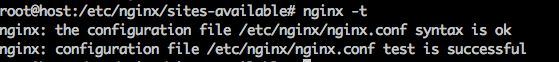 Test a NGINX configuration file for syntax errors using the nginx -t command.