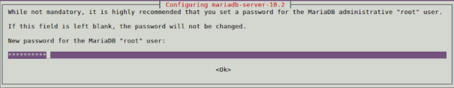 When first installing MariaDB you'll be asked to set the root password.