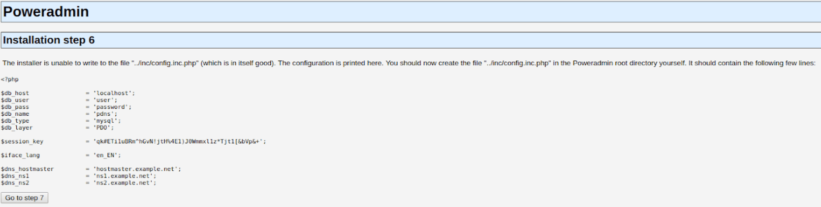 When first installing Poweradmin you'll be asked to set up the PHP configuration file.