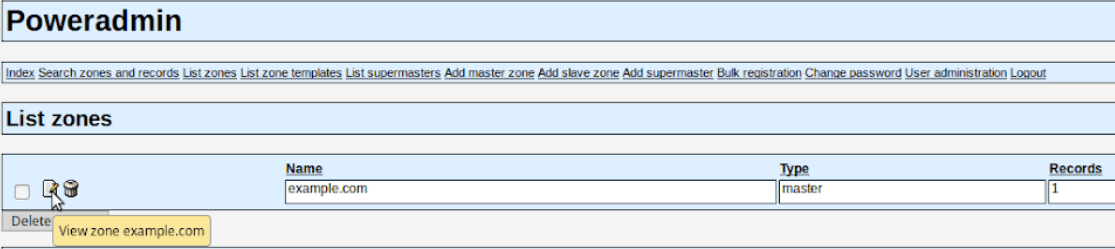 In Poweradmin you can also edited existing records.