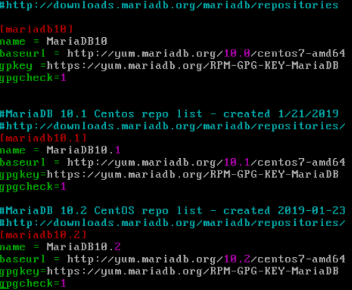 command line enable mariadb repo