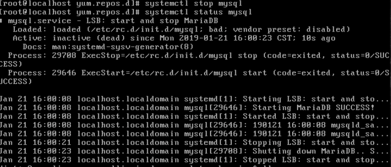 command line verify mysql is stopped