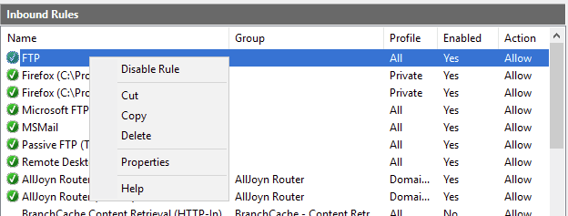 Remove the rule within the Windows Firewall interface.