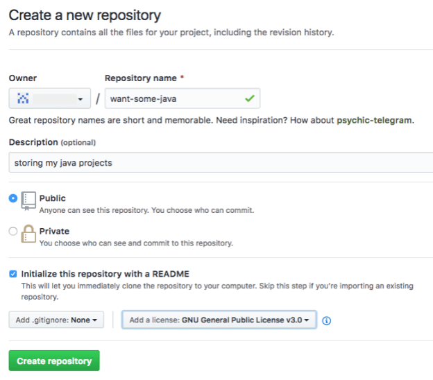 You can create a repo in github.com by filling out this form.