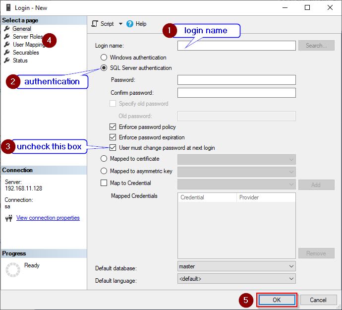 sql management studio — smss new login page