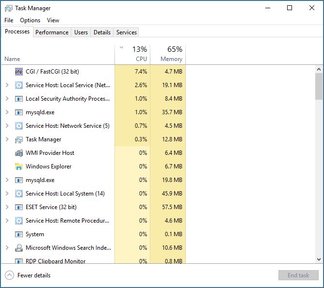 how to bring up task manager in remote desktop