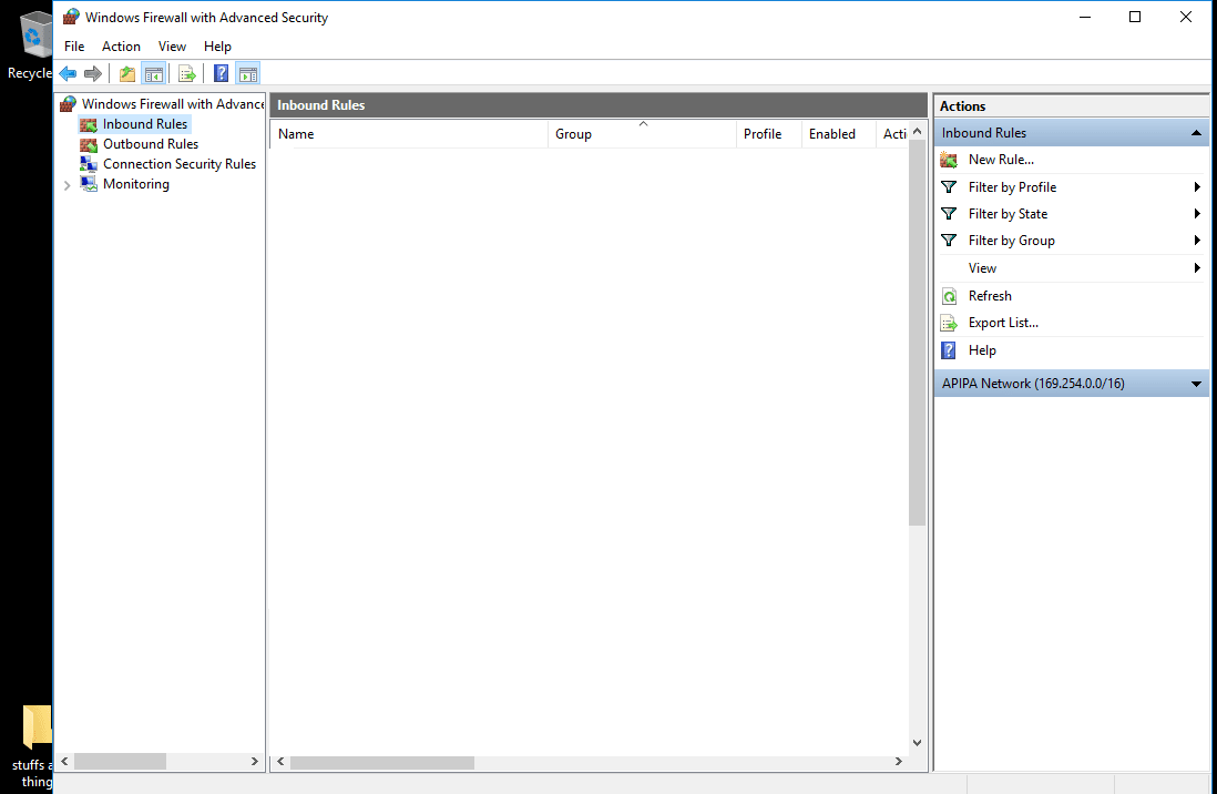 set Inbound Firewall Rules