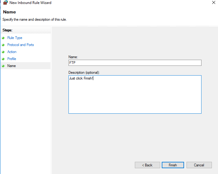 naming the firewall rule