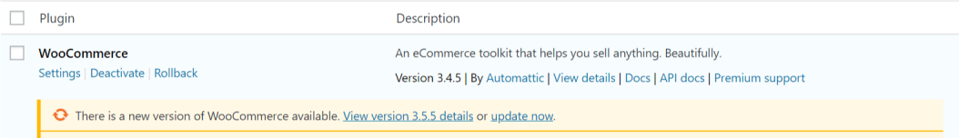 woocommerce update prompt