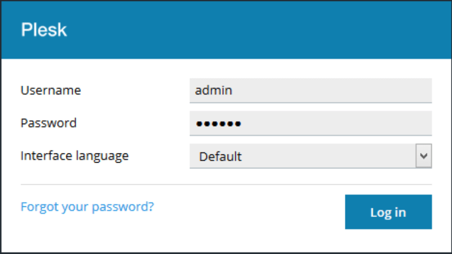 Plesk login