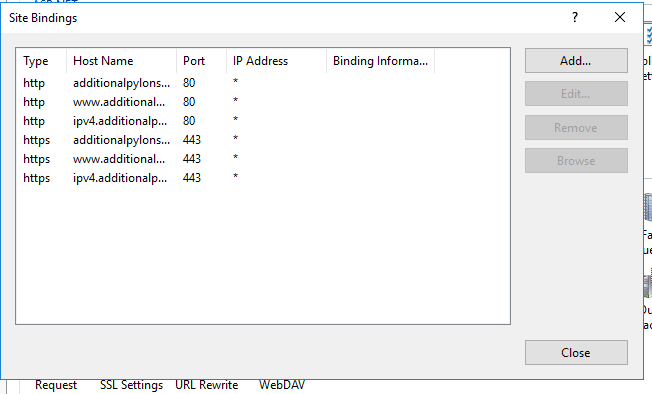 site binding for the ssl