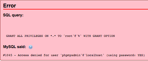 error 1045 sqlstate 28000 access denied for user 