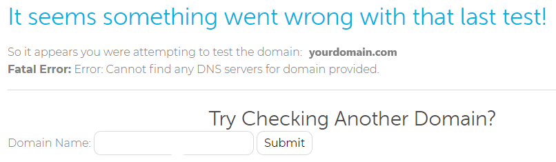 domain lookup error