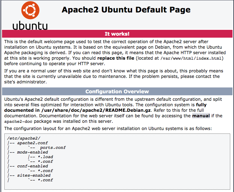 apache default page