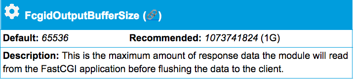 FcgidOutputBufferSize