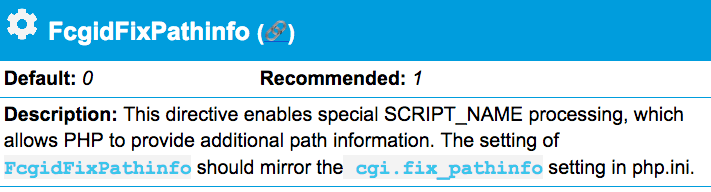 FcgidFixPathinfo directive