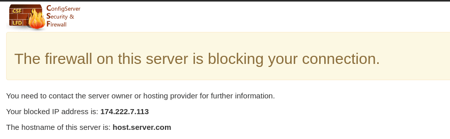 The firewall on this server is blocking your connection