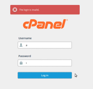 Why is your IP blocked? This image is the cPanel Login Invalid popup.