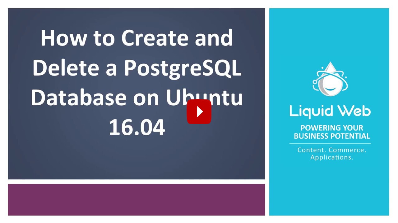 Tạo và xóa cơ sở dữ liệu PostgreSQL trên Ubuntu 16.04 - Liquid Web - Xóa phông chữ Ubuntu: PostgreSQL là một hệ quản trị cơ sở dữ liệu mã nguồn mở được sử dụng rộng rãi trên hệ thống Linux. Trên Ubuntu 16.04, bạn có thể dễ dàng tạo và xóa các cơ sở dữ liệu PostgreSQL để quản lý dữ liệu của bạn. Hãy cùng tham khảo hình ảnh và các hướng dẫn từ Liquid Web để tìm hiểu chi tiết hơn.