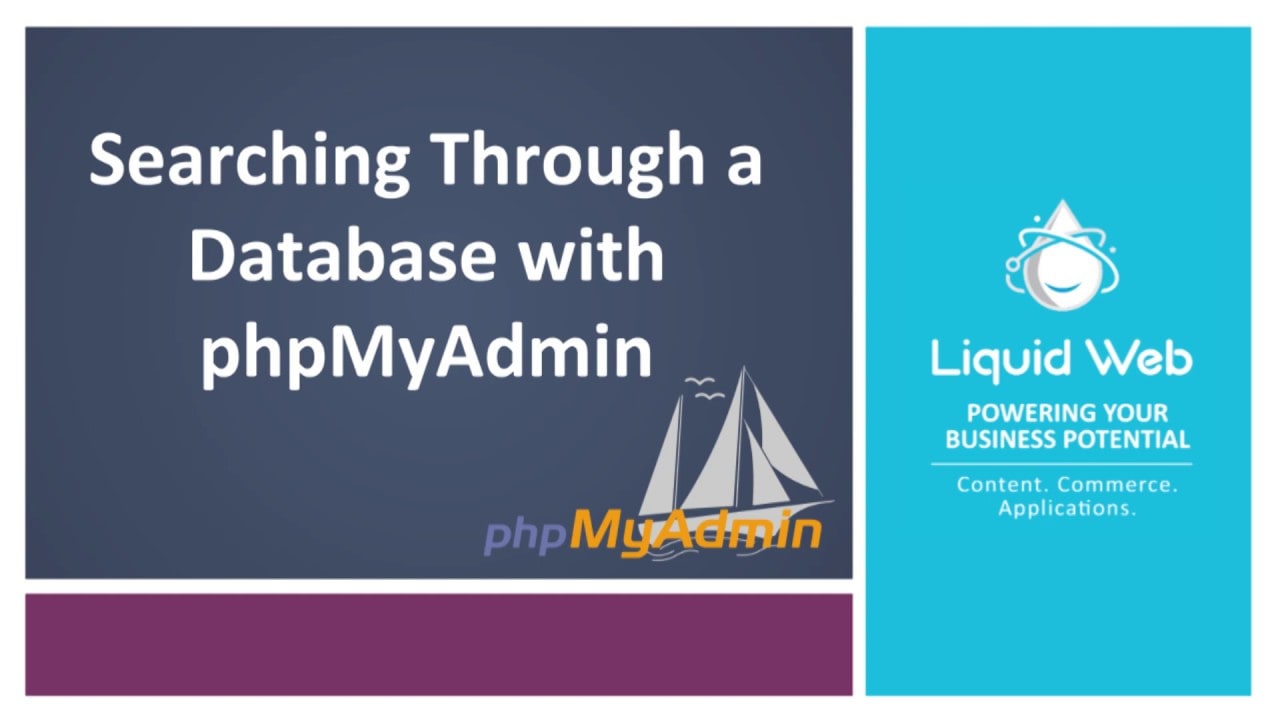 Searching Through a Database with PhpMyAdmin