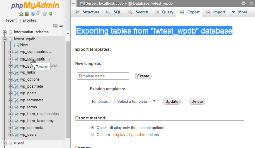 Exporting Databases And Tables With Phpmyadmin Liquid Web 1831