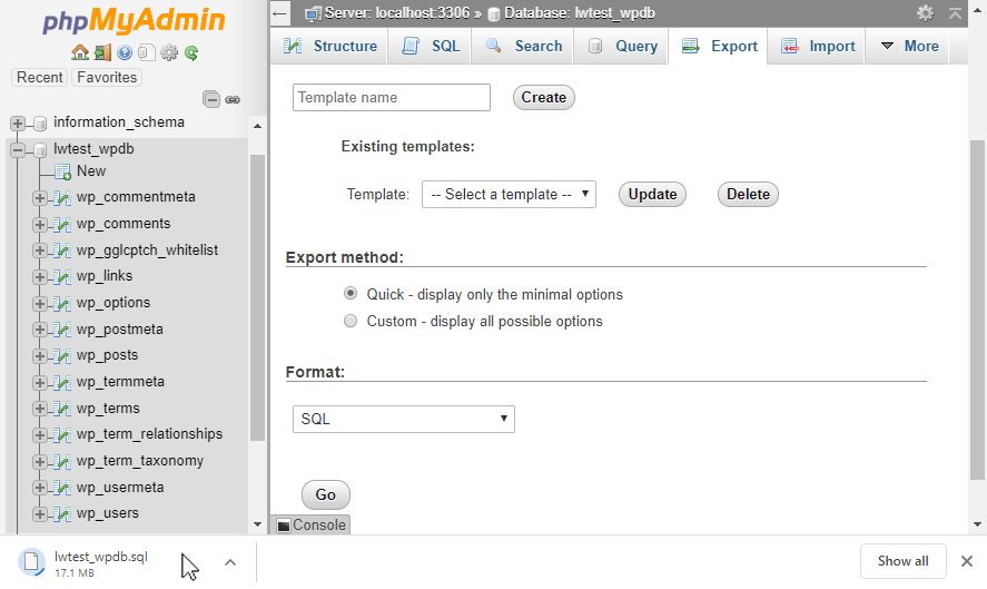 Exporting Databases And Tables With Phpmyadmin Liquid Web 8502